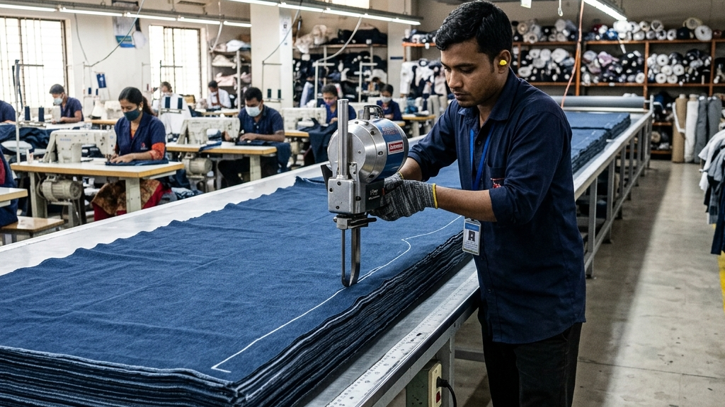 Fabric spreading and precision cutting machinery in Bangladesh factory