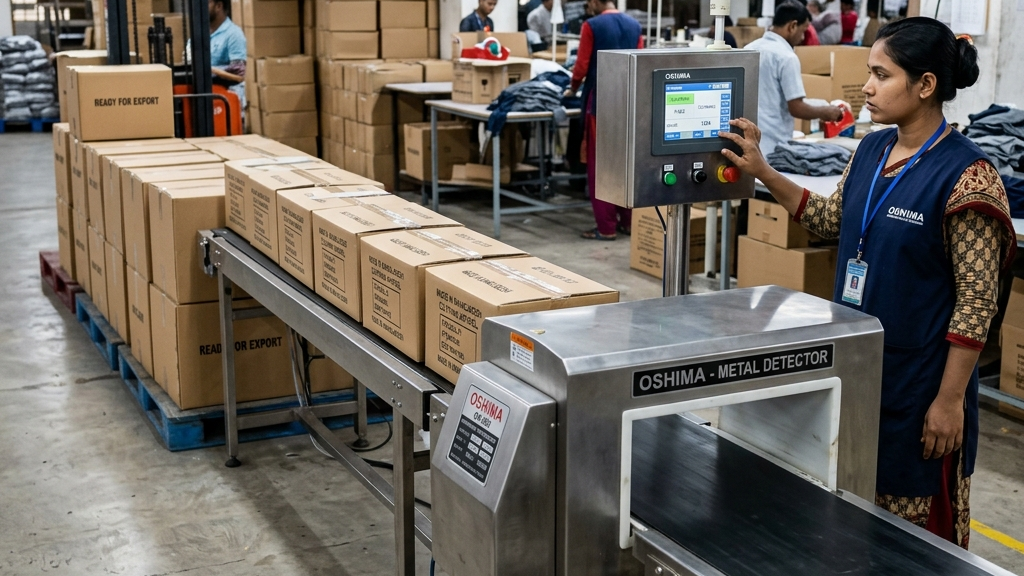 Oshima high-sensitivity needle detector scanning system in Dhaka factory