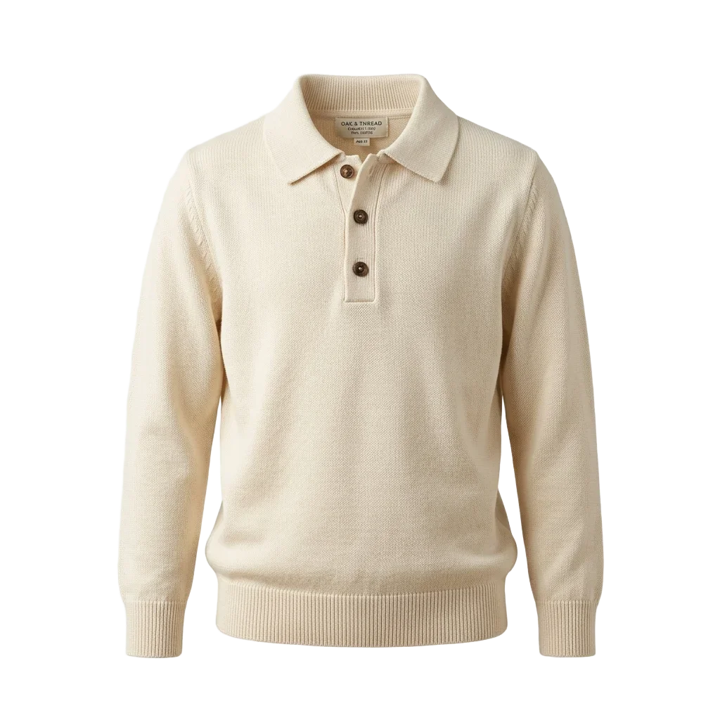 Knit Cotton Sweater Polo
