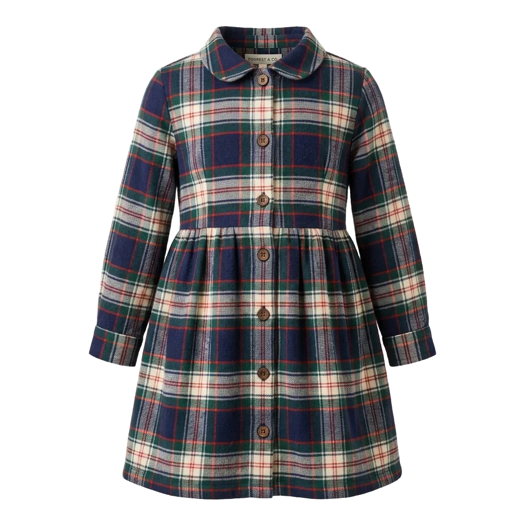 Plaid Flannel Button Dress