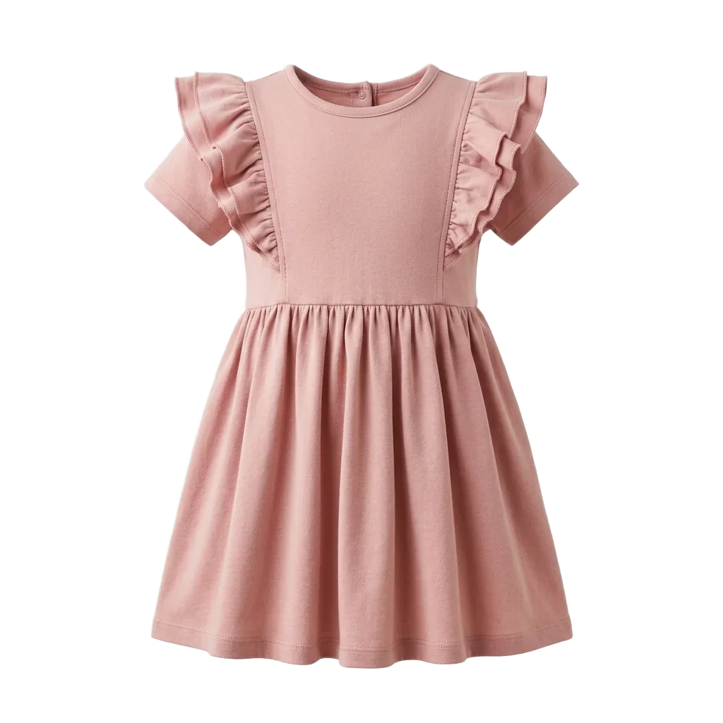 Ruffle Shoulder Knit Dress