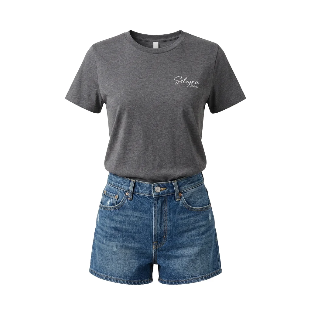 Casual Tee & Denim Shorts Combo