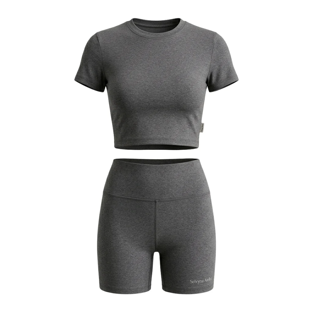 Coordinating Crop Top & High-Waist Shorts