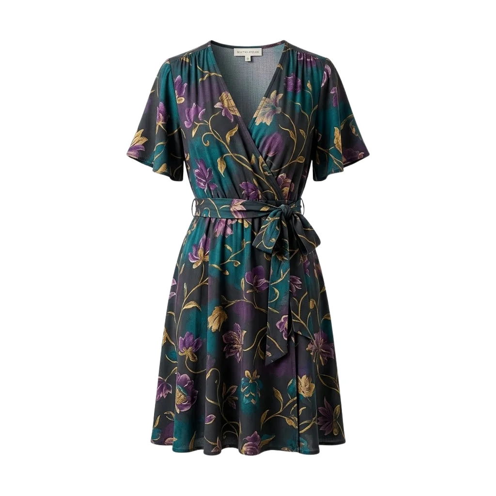 Boho Floral Wrap Dress