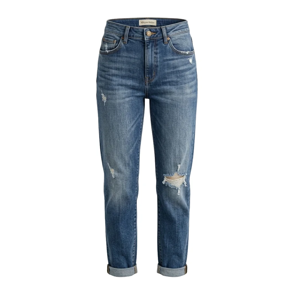 Distressed Boyfriend Jeans