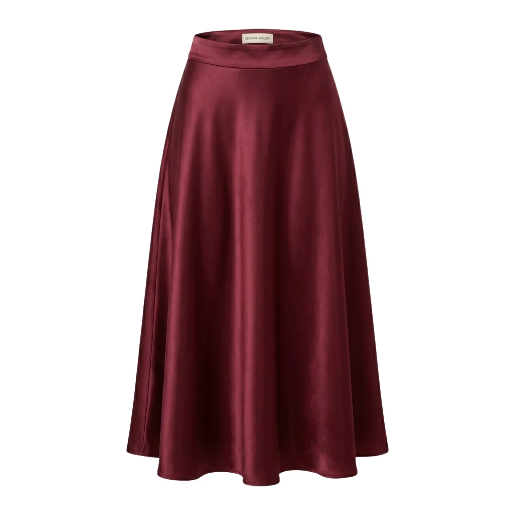 Satin Midi Skirt