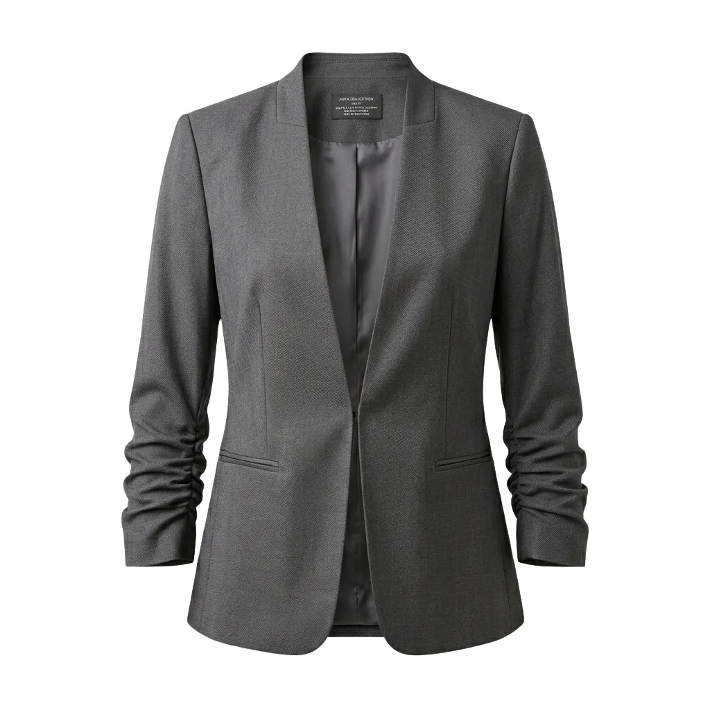 Ruched Sleeve Blazer