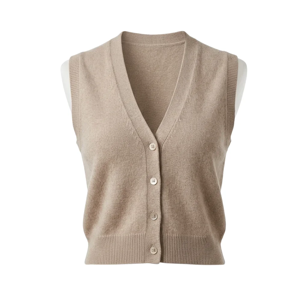 Cropped V-Neck Vest