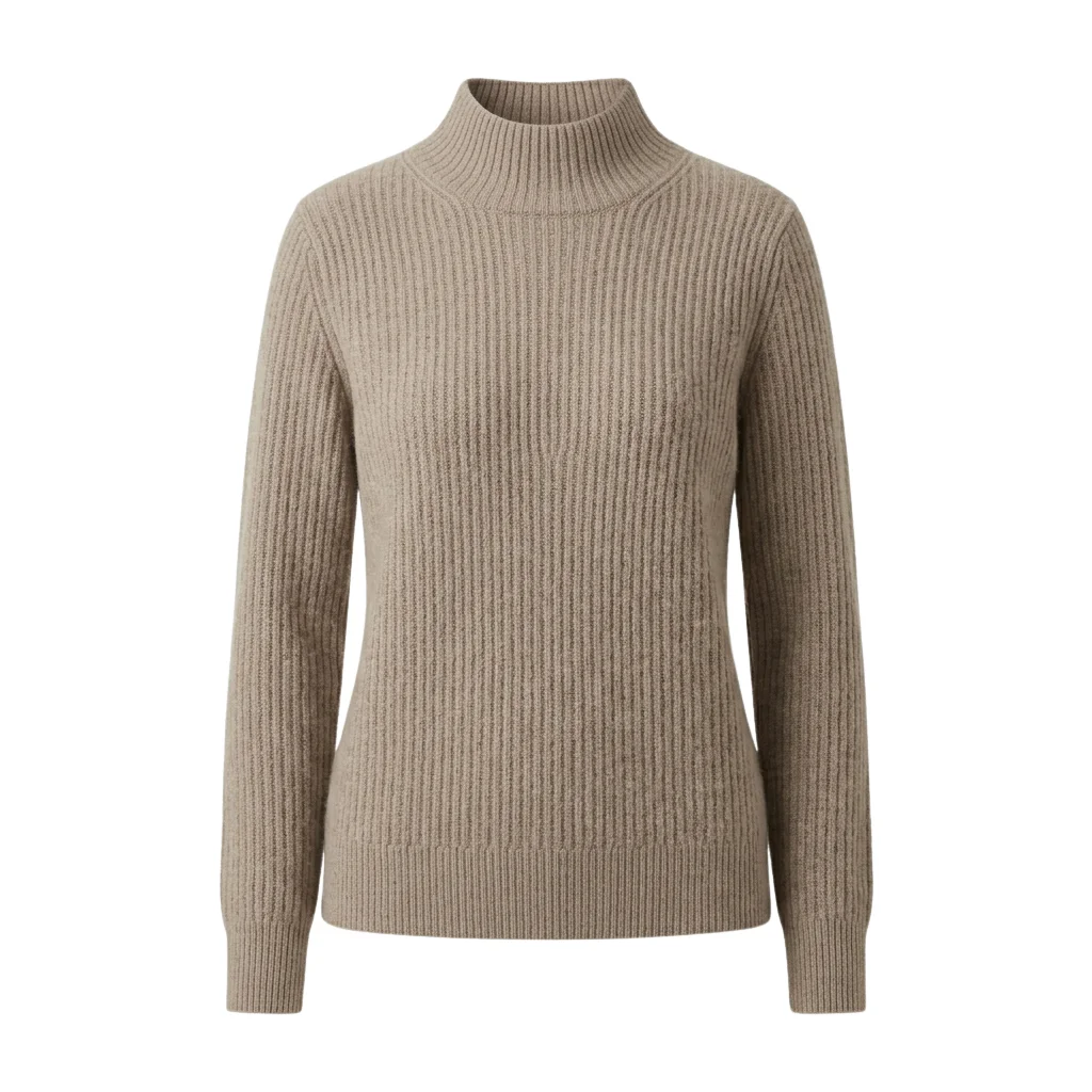 Mock Neck Ribbed Sweater